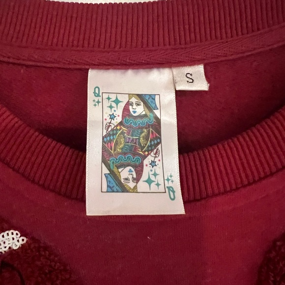 Like new! Queen of Sparkles QOS Crimson/Maroon Fuzzy Football Top and Short. - Picture 4 of 7